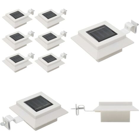 Lampe solaire à LED carrée d'extérieur 6 pcs 12 cm Blanc - Lampes Solaires Exterieures - Éclairage Solaire - Lumières Led Extérieures - Luminaires Extérieurs - Décoration Jardin - Home & Living