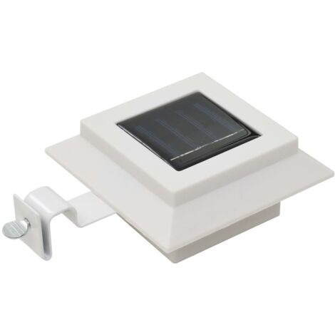 Lampe solaire à LED carrée d'extérieur 6 pcs 12 cm Blanc - Lampes Solaires Exterieures - Éclairage Solaire - Lumières Led Extérieures - Luminaires Extérieurs - Décoration Jardin - Home & Living