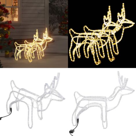 Lot De 2 Figurines De Renne Modernes En Résine - Décorations De Noël