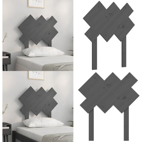 Tête de lit Gris 106x4x100 cm Bois massif de pin - Tête De Lit - Lit - Bois Massif - Pin - Tête