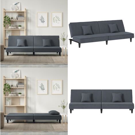 Canapé-lit Convertible 2 Places 200x90 Cm - Brun Foncé, Mousse Densité 30kg/m³, Design Moderne, Livraison Sans Matelas