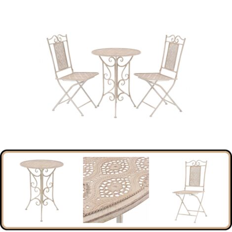 Ensemble table de jardin bistrot et 2 chaises en aluminium gris - Oviala - Jardin