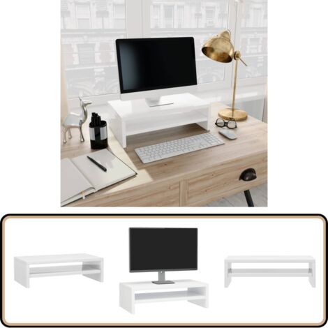 Support De Moniteur,Support Pour Écran D'ordinateur Universal,Meuble TV Gris Béton 100 X 24 X 13 Cm Agglomere Cnene709415 Maisonchic 77812641