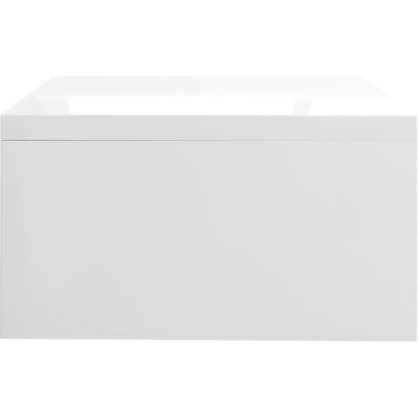 HOMTAKIE Support Moniteur Blanc Brillant 42x24x13cm - Étagère Rangement Bois D'Ingénierie