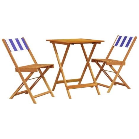 Ensemble Bistro de jardin 3 pièces noir, table et 2 chaises Ambar
