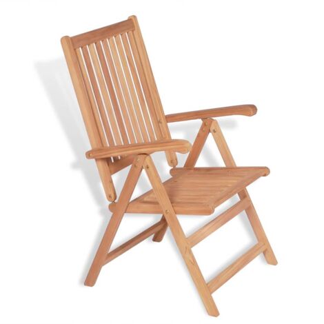 2 Chaises De Jardin En Teck Pliables - VidaXL - Accoudoirs, Résistantes Aux Intempéries - Dimensions 55x60x89 Cm