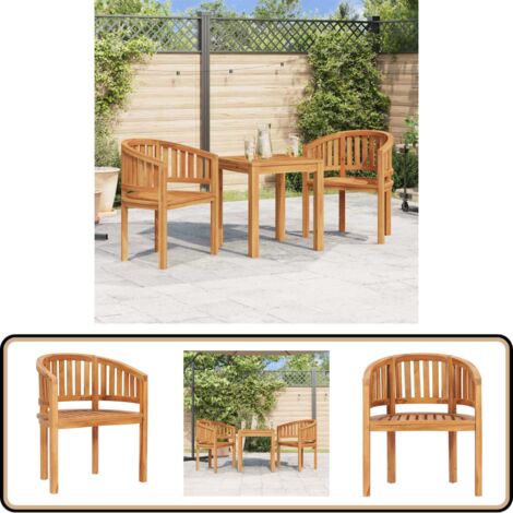 Chaises De Jardin En Teck Massif – Lot De 2 – 50x59x90 Cm – Capacité 110 Kg/chaise – Finition à L'eau