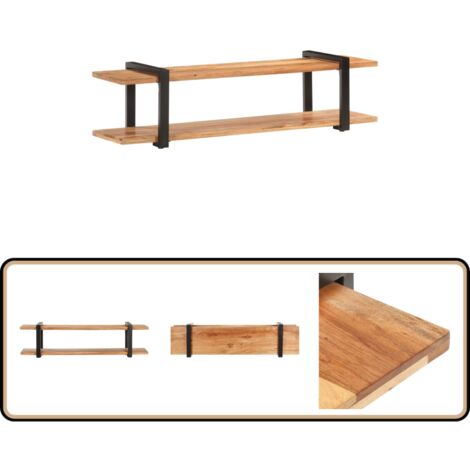 Meuble TV 160x40x40 cm Bois d'acacia massif - Meubles Tv - Meuble Tv Industriel - Meuble Tv Acacia - Meuble Bas - Rangement Media (1/5)