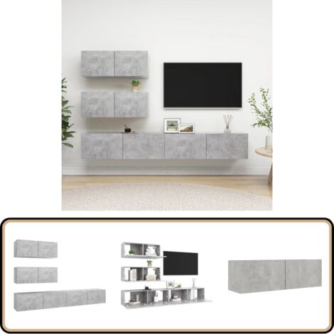 PILVI Ensemble séjour Meuble TV + Enfilade + Table a manger - Décor chene sonoma