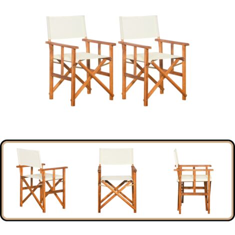 Chaises de metteur en scène lot de 2 Bois massif d'acacia - Chaise ...