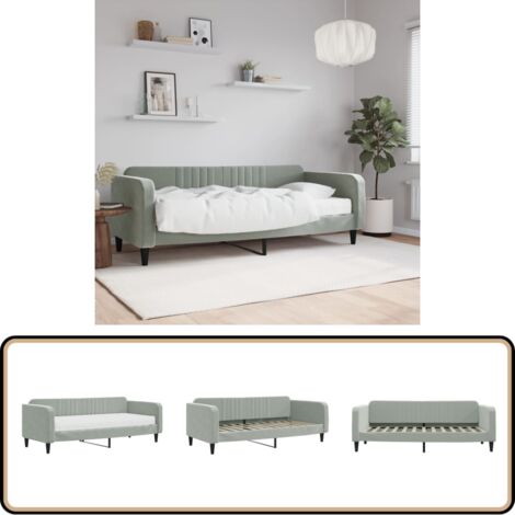 Rempli Mousse Confortable VidaXL Canapé-lit Pour Enfants, Lit De Jour Avec Dossier Et Accoudoirs, Lit D'Invité Pour Tout-Petits Chambre, Gris Clair Avec Étoiles Peluche Douce Fauteuil Enfant Fille