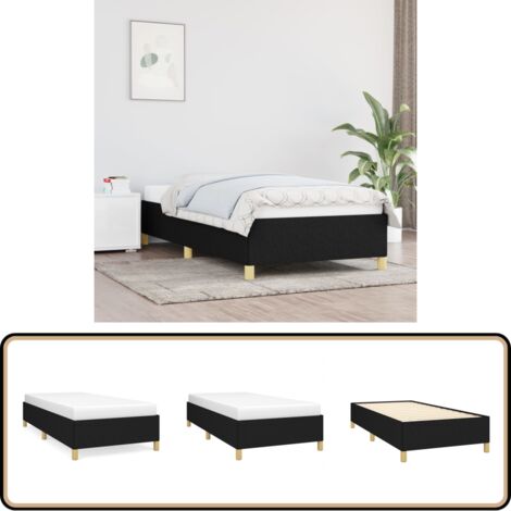 Cadre De Lit Sans Matelas Noir 90x200 Cm Tissu - Cadre De Lit - Lit