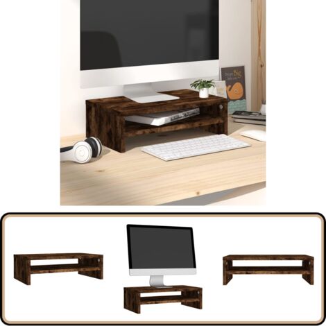 Support Surélevateur Pour Écran D'Ordinateur En Acrylique Transparent - Étagère Bureau Ergonomique 38x25 Cm