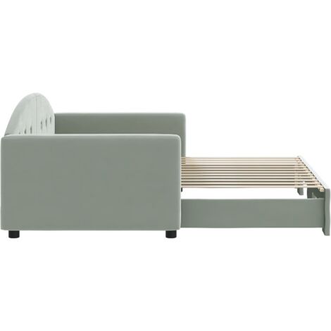 Lit Simple | Lit Adulte | Lit De Jour Avec Matelas Gris Clair 90x200 Cm Tissu Cfw57730 92398787