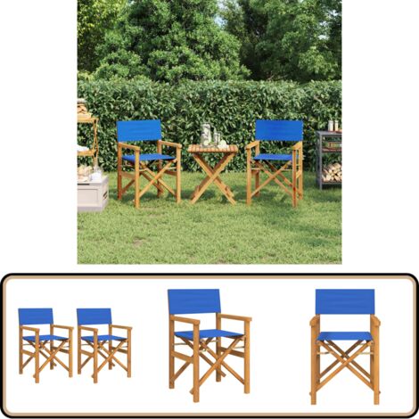 vidaXL Chaises de metteur en scène pliantes lot de 2 Bois teck massif