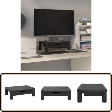 Support Moniteur Bureau Acrylique - Surélève écran +3cm - Design Compact Avec Espace De Rangement - Prêt à L'emploi - 6