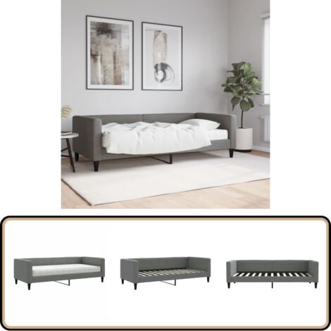 Canapé-lit 2 En 1 VidaXL - Lit De Jour Pliable, Similicuir Noir, Pour Salon, Chambre & Appartement
