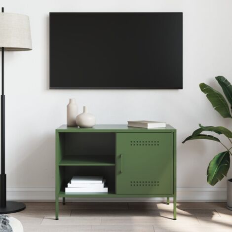 Meuble TV Olive en Acier au Style Industriel