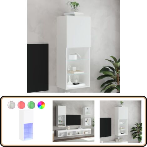 Meuble TV avec lumières LED blanc 40,5x30x102 cm - Meubles Tv - Meuble Tv - Support Tv - Meuble Hifi - Lumieres Led (1/5)