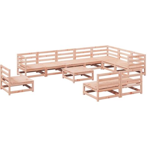 Salon Jardin 5 Pièces Bois Sapin Douglas - Canapé Modulable Extérieur