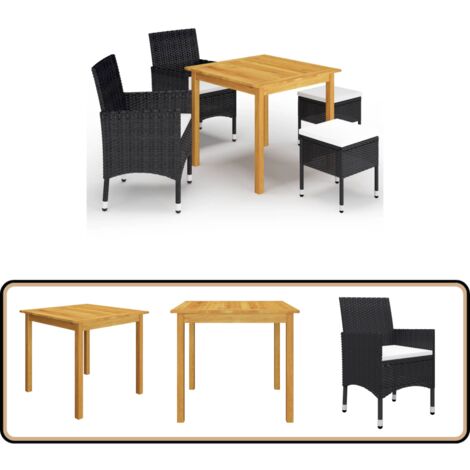 Table De Jardin En Aluminium Et WPC - Noir - Dimensions 185x90x74 Cm - Résistante Aux Intempéries, Facile à Assembler - 3