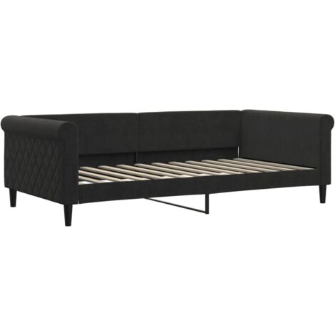 Lit de jour, convertible, multifonction, rembourré, 90 x 200 cm, avec lit extensible, prise USB, lampes LED, plusieurs compartiments de rangement, lit simple, avec sommier à lattes, sans matelas, gris