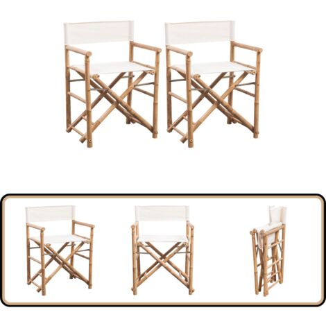 FORMA MARINE 2ECO100G Lot 2 Chaises Bateau Pliables Aluminium Bambou Gris