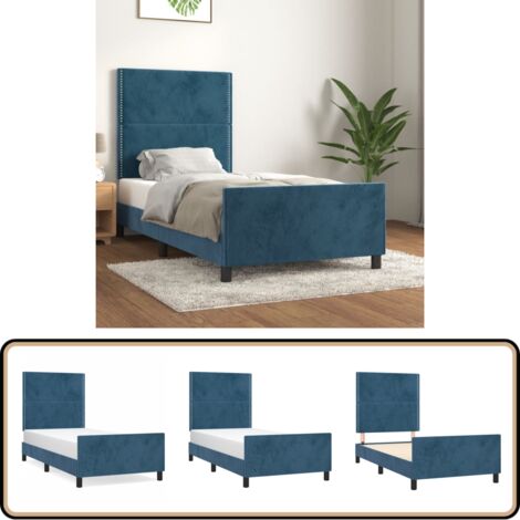 Têtes De Lit Velours Bleu Foncé - Lot De 2 - Hauteur Réglable - Support Dos - 90x5x78/88 Cm - VidaXL - 11
