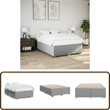 Cadre De Lit Double 90x200 Cm VidaXL - Blanc Avec Sommier à Lattes, Sans Matelas
