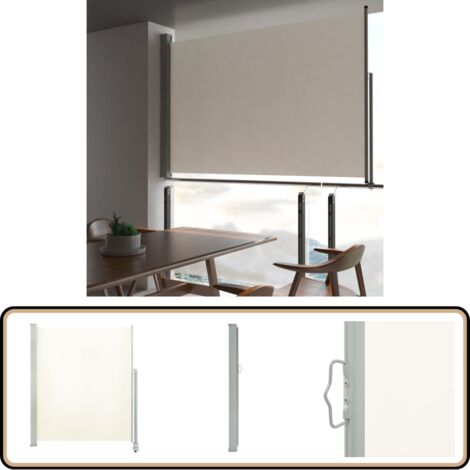 Auvent Latéral Balcon 300 Cm - Protection Vent Et Soleil - Tissu Polyester 180 G/m² - Installation Sans Perçage