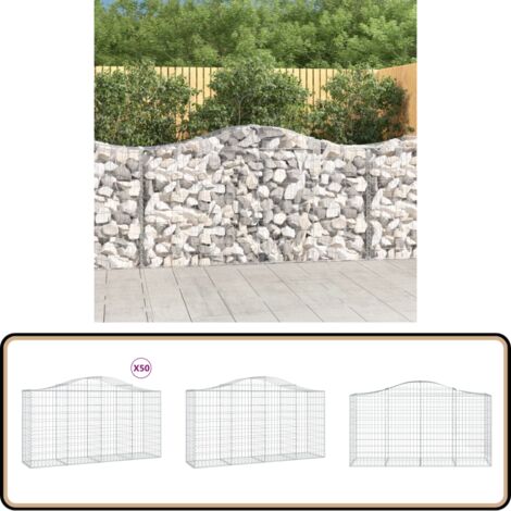 3 Panneaux Gabion Acier Galvanisé 25x25x197cm - Clôture Jardin, Mur Décoratif, Isolation Acoustique