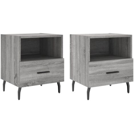 VidaXL Tables De Chevet Lot De 2 - Meuble Blanc Bois D’Ingénierie Avec 2 Tiroirs, 30x30x40 Cm - Mobilier Chambre Moderne