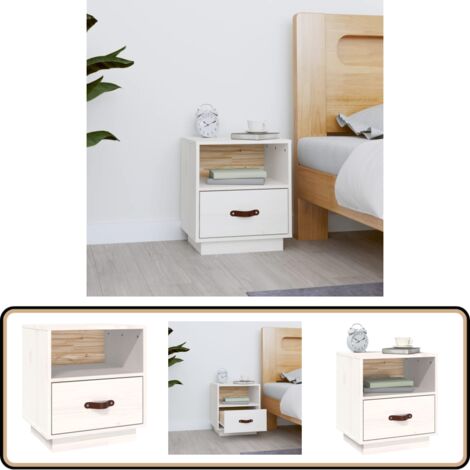 Lot de 2 Tables De Chevet Tables De Nuit - Noir Bois de pin massif et