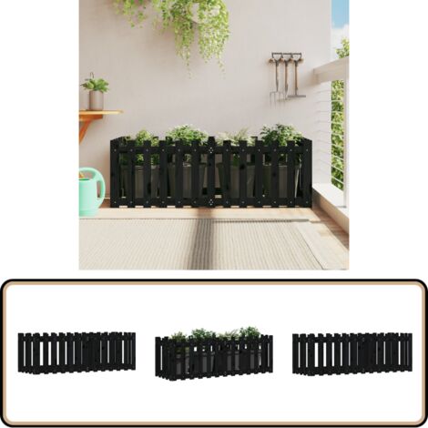 Jardinière Surélevée En Pin Massif 100x30x30 Cm - Bac De Plantation Pour Balcon, Terrasse Ou Jardin - Style Rustique