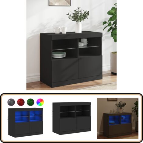 Buffet Avec éclairage LED VidaXL - Armoire De Rangement Pour Salon, Couloir Ou Cuisine