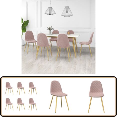 WOLTU 4X Chaises De Salle à Manger,Chaises De Cuisine,Siège En Velours Pieds En Metal Brun 92587348