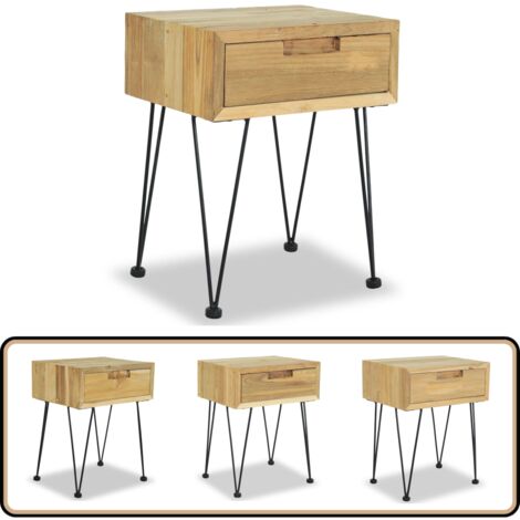 2x Table De Chevet Meuble De Nuit Commode à Coucher Chambre Blanc Avec 1 Tiroir