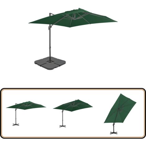 Blumfeldt Flex-Shade - Parasol Jardin Rectangulaire Inclinable 130x180cm Polyester UV50+ Pied Aluminium Imperméable - Parfait Balcon Terrasse