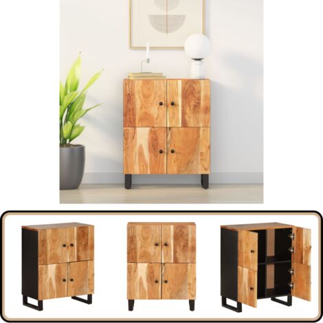 CEN Buffet Avec 2 Portes 60x33x75 Cm Bois Massif De Récupération