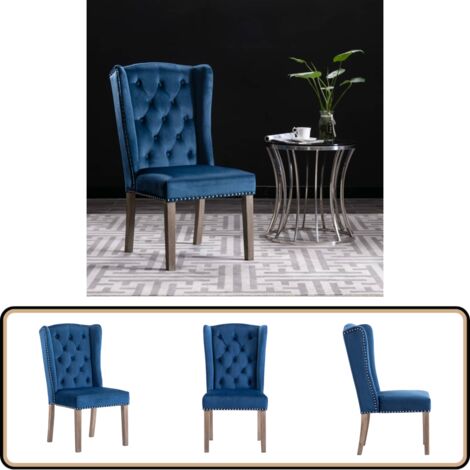 Lot De 4 Chaises Velours Bleu Foncé - ML DESIGN Modern Liv, Réglables En Hauteur