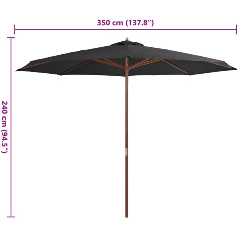 Parasol Déporté Parasol Schneider Locarno 150cm - Anthracite Protection UV 50 Ombrelle Polyester Résistante