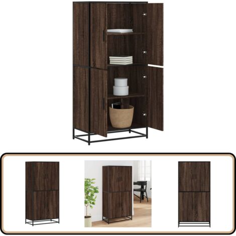 Buffet haut sonoma gris 35,5x35x139 bois d'ingénierie métal Buffet haut sonoma gris 35,5x35x139 bois d'ingénierie métal