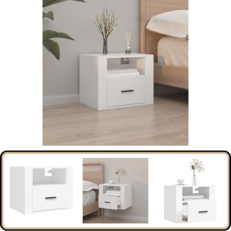 Table De Chevet Design Scandinave Malmö - L. 40 X H. 55 Cm - Blanc