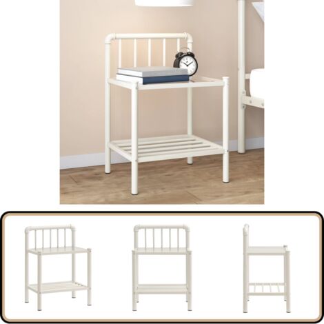 Table De Chevet Vicco Irma Blanche - 3 Tiroirs, Moderne, 66x37.6x35.5 Cm