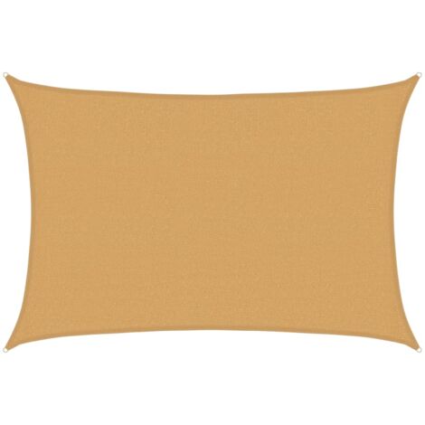 Voile D'Ombrage Carré Sable 4x4m PEHD 160g/m² - Protection Soleil Jardin Patio Piscine