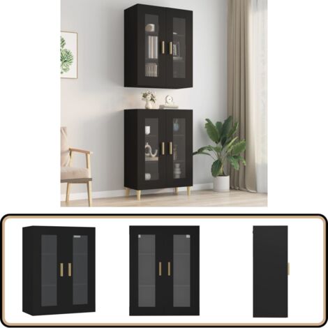 Armoire Murale VidaXL Verre 60x31x60 Cm - Rangement Cuisine Noir