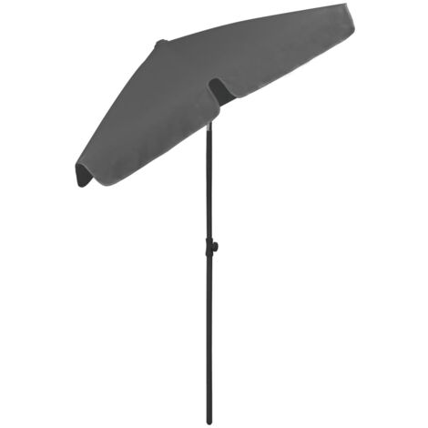 Parasol De Balcon Rectangulaire Gris - 125x200 Cm - Articulation Inclinable - Résistant Aux UV