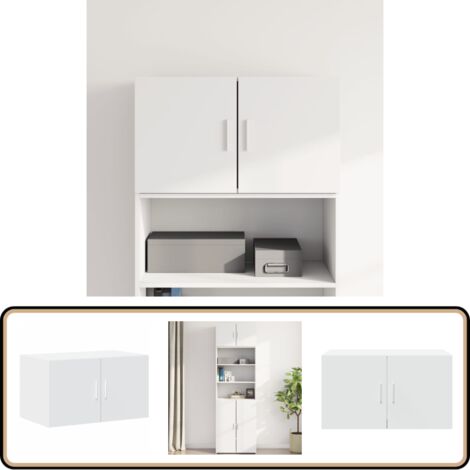 VidaXL Armoire De Salle De Bain, Meuble De Rangement Avec Compartiment, Armoire De Toilette Maison Intérieur, Blanc Bois D'Ingénierie