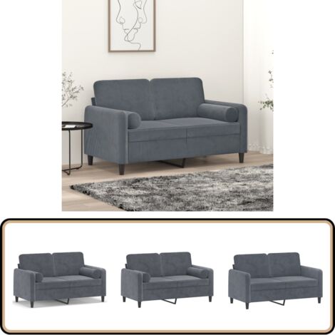 Canapé Enfant Gris Foncé 100x54x33 Cm – En Velours, Rembourré, Cadre En Pin, Pour Enfants De 3 à 6 Ans - 3