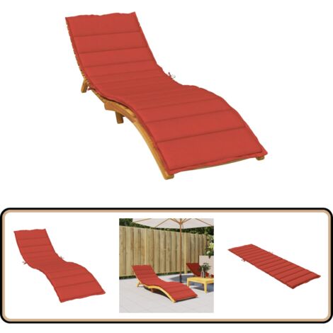 2 Coussins Chaise Longue VidaXL | Tissu Oxford Rouge - 180x50cm